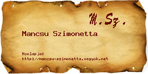 Mancsu Szimonetta névjegykártya